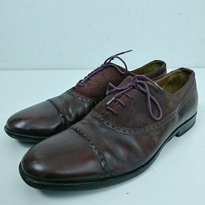 Paul Smith Mens Cap Toe Leather Loafers 9 Purple